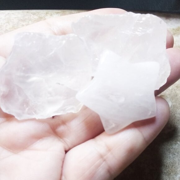 Rock Crystal Quartz Bundle: 1 Star + 2 Chunks!!! Reiki Meditation Altars - Picture 11 of 11